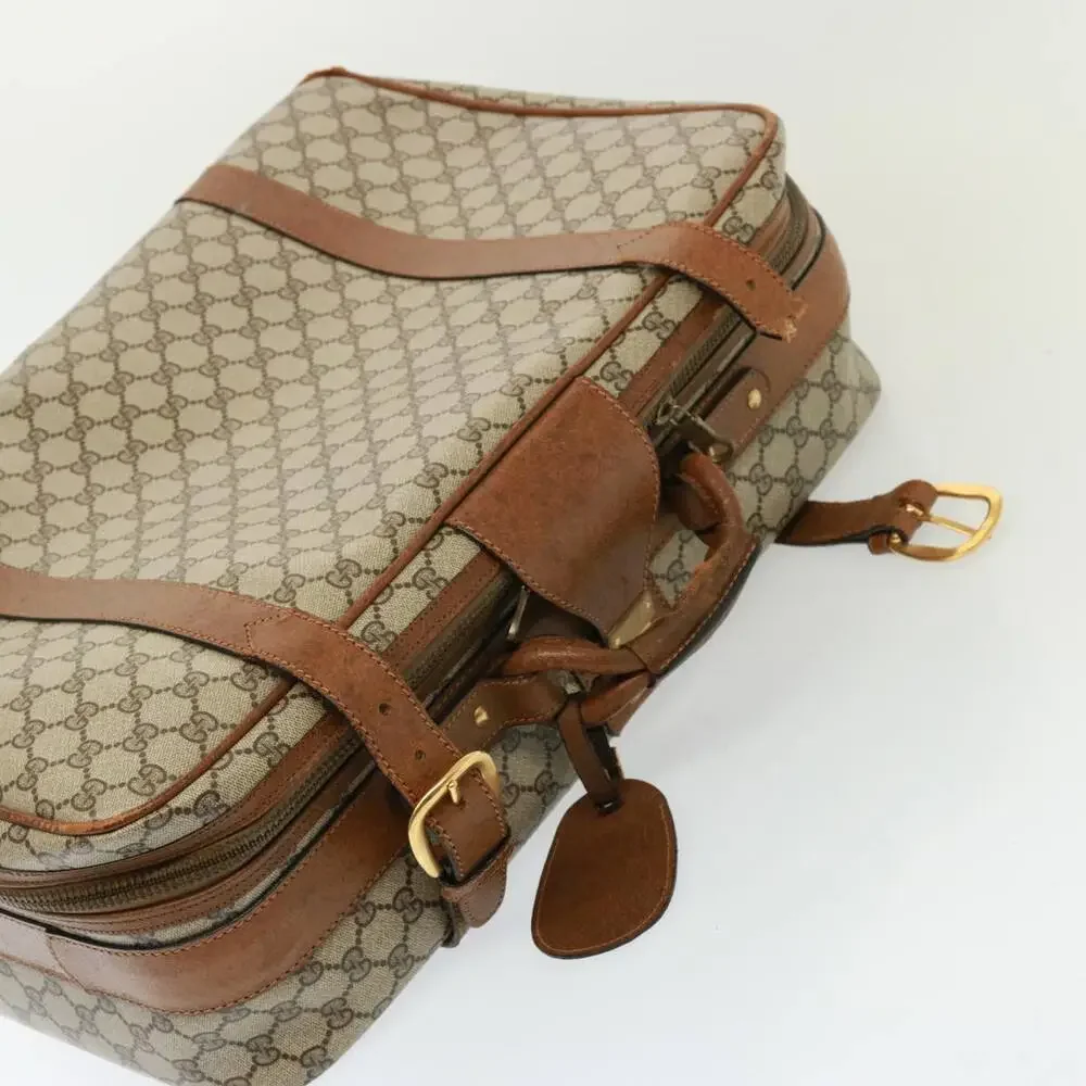 GUCCI GG Supreme Boston Bag Pvc Beige
